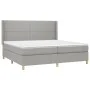 Box spring bed with light gray fabric mattress 200x200 cm by vidaXL, Beds and slatted bases - Ref: Foro24-3131937, Price: 623...