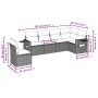 Set sofás de jardín 6 piezas y cojines ratán sintético marrón