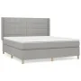 Box spring bed with light gray fabric mattress 180x200 cm by vidaXL, Beds and slatted bases - Ref: Foro24-3132009, Price: 643...