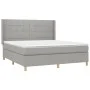 Box spring bed with light gray fabric mattress 180x200 cm by vidaXL, Beds and slatted bases - Ref: Foro24-3132009, Price: 643...