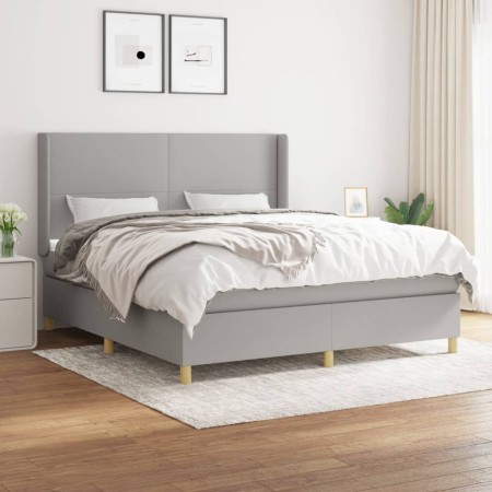 Boxspringbett mit hellgrauer Stoffmatratze 160x200 cm von vidaXL, Betten und Lattenroste - Ref: Foro24-3131841, Preis: 550,36...