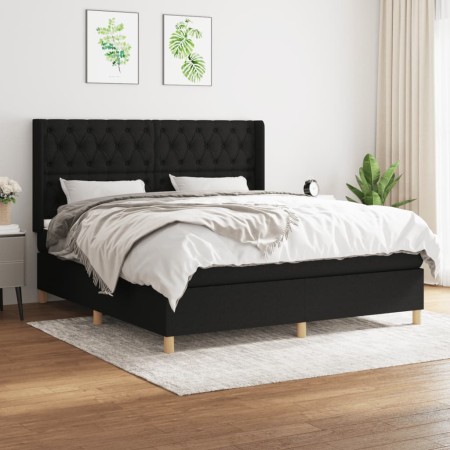 Boxspringbett mit schwarzer Stoffmatratze 160x200 cm von vidaXL, Betten und Lattenroste - Ref: Foro24-3132243, Preis: 659,32 ...
