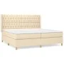 Box spring bed with cream fabric mattress 200x200 cm by vidaXL, Beds and slatted bases - Ref: Foro24-3132262, Price: 664,25 €...