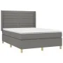 Box spring bed with dark gray fabric mattress 140x200 cm by vidaXL, Beds and slatted bases - Ref: Foro24-3132074, Price: 482,...
