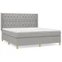Box spring bed with light gray fabric mattress 160x200 cm by vidaXL, Beds and slatted bases - Ref: Foro24-3132241, Price: 576...