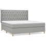 Cama box spring con colchón tela gris claro 160x200 cm de vidaXL, Camas y somieres - Ref: Foro24-3132241, Precio: 591,75 €, D...