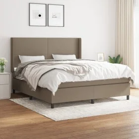 Box spring bed with taupe gray fabric mattress 160x200 cm by vidaXL, Beds and slatted bases - Ref: Foro24-3131285, Price: 636...