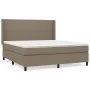 Box spring bed with taupe gray fabric mattress 160x200 cm by vidaXL, Beds and slatted bases - Ref: Foro24-3131285, Price: 636...