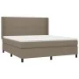 Box spring bed with taupe gray fabric mattress 160x200 cm by vidaXL, Beds and slatted bases - Ref: Foro24-3131285, Price: 636...