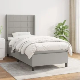 Box spring bed with light gray fabric mattress 80x200 cm by vidaXL, Beds and slatted bases - Ref: Foro24-3131385, Price: 310,...