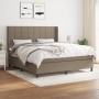 Box spring bed with taupe gray fabric mattress 160x200 cm by vidaXL, Beds and slatted bases - Ref: Foro24-3131445, Price: 581...