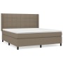 Box spring bed with taupe gray fabric mattress 160x200 cm by vidaXL, Beds and slatted bases - Ref: Foro24-3131445, Price: 581...