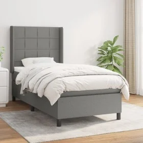 Box spring bed with dark gray fabric mattress 90x190 cm by vidaXL, Beds and slatted bases - Ref: Foro24-3131394, Price: 331,0...