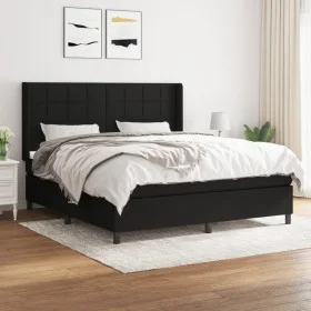 Box spring bed with black fabric mattress 160x200 cm by vidaXL, Beds and slatted bases - Ref: Foro24-3131443, Price: 622,47 €...
