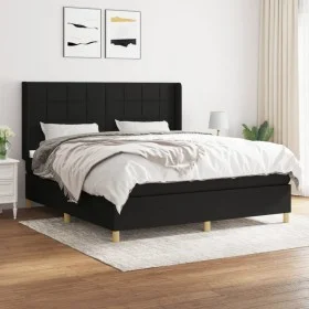 Box spring bed with black fabric mattress 160x200 cm by vidaXL, Beds and slatted bases - Ref: Foro24-3132003, Price: 610,94 €...