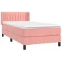 Box spring bed with pink velvet mattress 100x200 cm by vidaXL, Beds and slatted bases - Ref: Foro24-3131068, Price: 304,99 €,...