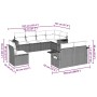 Set sofás de jardín 8 piezas y cojines ratán sintético marrón