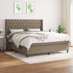 Box spring bed with taupe gray fabric mattress 160x200 cm by vidaXL, Beds and slatted bases - Ref: Foro24-3131685, Price: 648...