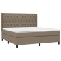 Box spring bed with taupe gray fabric mattress 160x200 cm by vidaXL, Beds and slatted bases - Ref: Foro24-3131685, Price: 648...
