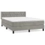 Box spring bed with light gray velvet mattress 140x200 cm by vidaXL, Beds and slatted bases - Ref: Foro24-3131141, Price: 464...