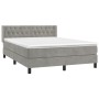 Box spring bed with light gray velvet mattress 140x200 cm by vidaXL, Beds and slatted bases - Ref: Foro24-3131141, Price: 472...