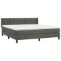 Box spring bed with dark gray velvet mattress 180x200 cm by vidaXL, Beds and slatted bases - Ref: Foro24-3131214, Price: 509,...