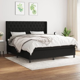 Cama box spring con colchón tela negro 160x200 cm de vidaXL, Camas y somieres - Ref: Foro24-3131683, Precio: 619,47 €, Descue...