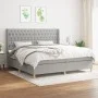 Box spring bed with light gray fabric mattress 200x200 cm by vidaXL, Beds and slatted bases - Ref: Foro24-3132257, Price: 651...