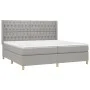 Box spring bed with light gray fabric mattress 200x200 cm by vidaXL, Beds and slatted bases - Ref: Foro24-3132257, Price: 651...