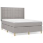 Box spring bed with light gray fabric mattress 140x200 cm by vidaXL, Beds and slatted bases - Ref: Foro24-3131993, Price: 519...