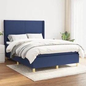 Box spring bed with blue fabric mattress 140x200 cm by vidaXL, Beds and slatted bases - Ref: Foro24-3131839, Price: 504,57 €,...