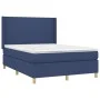 Box spring bed with blue fabric mattress 140x200 cm by vidaXL, Beds and slatted bases - Ref: Foro24-3131839, Price: 504,57 €,...