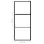 Mampara de ducha accesible vidrio ESG claro negro 80x195 cm