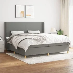 Box spring bed with dark gray fabric mattress 200x200 cm by vidaXL, Beds and slatted bases - Ref: Foro24-3131858, Price: 644,...