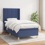 Box spring bed with blue fabric mattress 90x200 cm by vidaXL, Beds and slatted bases - Ref: Foro24-3131967, Price: 359,32 €, ...