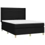 Box spring bed with black fabric mattress 140x200 cm by vidaXL, Beds and slatted bases - Ref: Foro24-3132075, Price: 525,81 €...