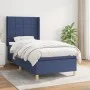 Box spring bed with blue fabric mattress 100x200 cm by vidaXL, Beds and slatted bases - Ref: Foro24-3131975, Price: 351,63 €,...