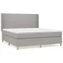 Box spring bed with light gray fabric mattress 180x200 cm by vidaXL, Beds and slatted bases - Ref: Foro24-3131849, Price: 628...