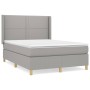 Cama box spring con colchón tela gris claro 140x190 cm de vidaXL, Camas y somieres - Ref: Foro24-3131905, Precio: 495,14 €, D...