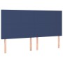 Cama box spring con colchón tela azul 200x200 cm