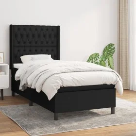 Box spring bed with black fabric mattress 90x200 cm by vidaXL, Beds and slatted bases - Ref: Foro24-3131643, Price: 352,17 €,...