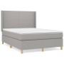 Box spring bed with light gray fabric mattress 140x190 cm by vidaXL, Beds and slatted bases - Ref: Foro24-3131825, Price: 518...