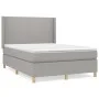 Box spring bed with light gray fabric mattress 140x190 cm by vidaXL, Beds and slatted bases - Ref: Foro24-3131825, Price: 528...