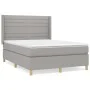 Box spring bed with light gray fabric mattress 140x190 cm by vidaXL, Beds and slatted bases - Ref: Foro24-3132065, Price: 532...