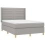 Boxspringbett mit hellgrauer Stoffmatratze 140x190 cm von vidaXL, Betten und Lattenroste - Ref: Foro24-3132065, Preis: 532,74...