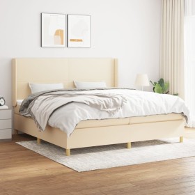 Cama box spring con colchón tela color crema 200x200 cm de vidaXL, Camas y somieres - Ref: Foro24-3131862, Precio: 636,67 €, ...