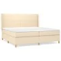 Box spring bed with cream fabric mattress 200x200 cm by vidaXL, Beds and slatted bases - Ref: Foro24-3131862, Price: 639,86 €...