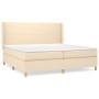 Cama box spring con colchón tela color crema 200x200 cm de vidaXL, Camas y somieres - Ref: Foro24-3131862, Precio: 636,67 €, ...