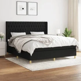 Box spring bed with black fabric mattress 180x200 cm by vidaXL, Beds and slatted bases - Ref: Foro24-3132251, Price: 652,41 €...