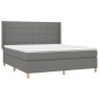 Box spring bed with dark gray fabric mattress 180x200 cm by vidaXL, Beds and slatted bases - Ref: Foro24-3132010, Price: 621,...